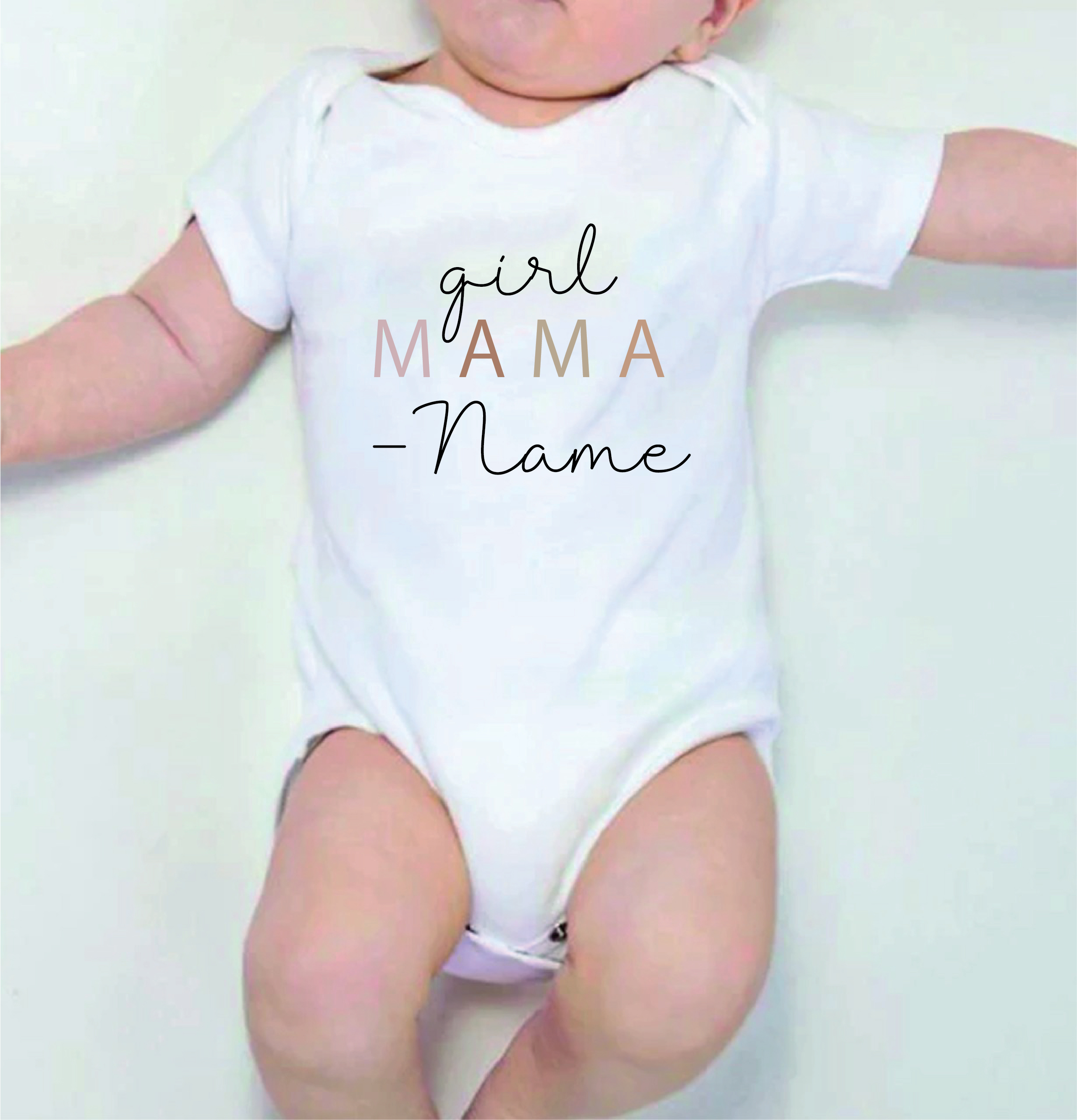 Personalised Baby Girl Mama White Cotton Baby Romper